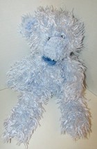 Proud Toy plush blue shaggy fur teddy bear w/ bow floppy - £14.02 GBP
