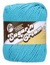 Lily Sugar&#39;n Cream Yarn  Solids Super Size Mod Blue - £12.70 GBP