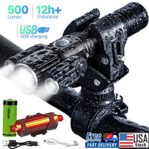 Usb Rechargeable Led Bicycle Headlight Bike 3 Head Light Front Lamp Set ... - £27.01 GBP