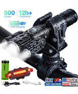 Usb Rechargeable Led Bicycle Headlight Bike 3 Head Light Front Lamp Set ... - £27.07 GBP