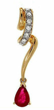 1.18ct Diamond Ruby 14k Yellow Gold Awesome Engagement Pendant FJ EHS - £377.20 GBP
