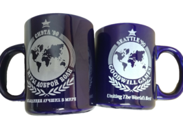 lot of 2 Seattle 90&#39; Goodwill Games mug cup blue in both English and Russian - £10.38 GBP
