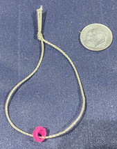 Vintage Barbie Accessory Silver Necklace With Pink Finger Ring - $11.87