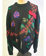 BEREK Ladies Large Mens M Light Up Ugly Christmas Sweater Black Wreath/O... - $1,507.49 MXN