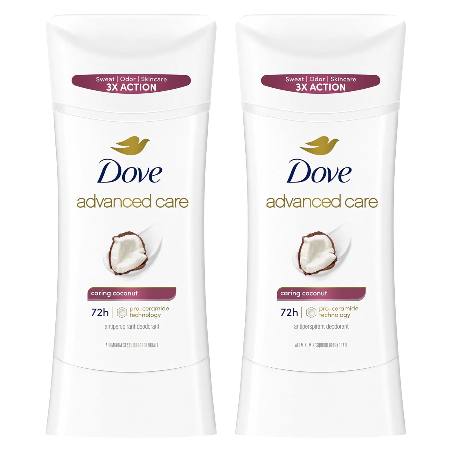 Dove Advanced Care Antiperspirant Caring Coconut 2 Count Deodorant Stick... - $27.55