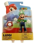 NEW Jakks 40822 World of Nintendo Mario 4&quot; LUIGI W/SUPER MUSHROOM Mini-F... - £16.16 GBP