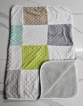 Circo Baby Blanket White Gray  Yellow Sherpa Patchwork Squares Minky Dot Target - $29.65