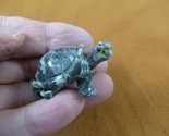 Y-TUR-LA-54) Tortoise land turtle carving SOAPSTONE FIGURINE love little... - $8.59