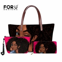 Women Bags Handbags 3Pcs/Set Famous s African Beach Bag Afro Black Lady Girls To - £63.86 GBP