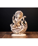 8.5&quot; Goddess Saraswati on Hansraaj | Handmade | Home Decor - £215.02 GBP