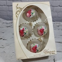 Vintage Visions By Holly Christmas Ornaments Red Cardinals Box Of 4  - £27.08 GBP