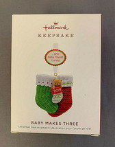 Hallmark Keepsake 2019 Dated Baby Makes Three First Christmas Stocking Ornament - £8.56 GBP