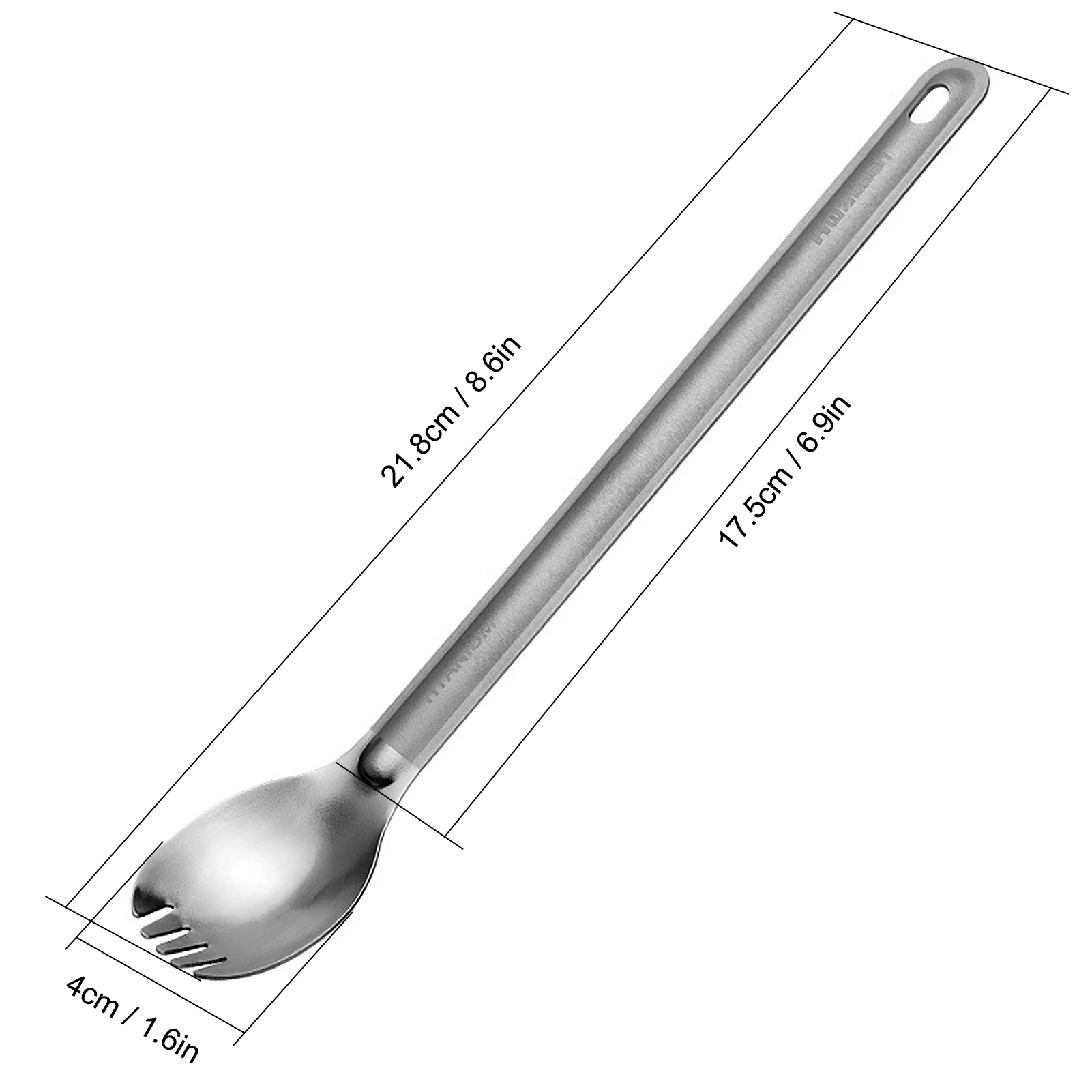 Sporting Titanium Long Handle Spoon Titanium Spork Cutlery Camping Spoon Outdoor - £24.49 GBP
