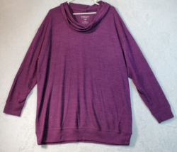 Torrid Sweater Womens Size 2 Purple Knit Rayon Long Raglan Sleeve Cowl Neck - £14.26 GBP