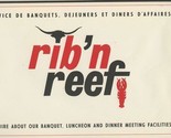 Rib&#39;N Reef Steak House Placemat Montreal Quebec - $15.84