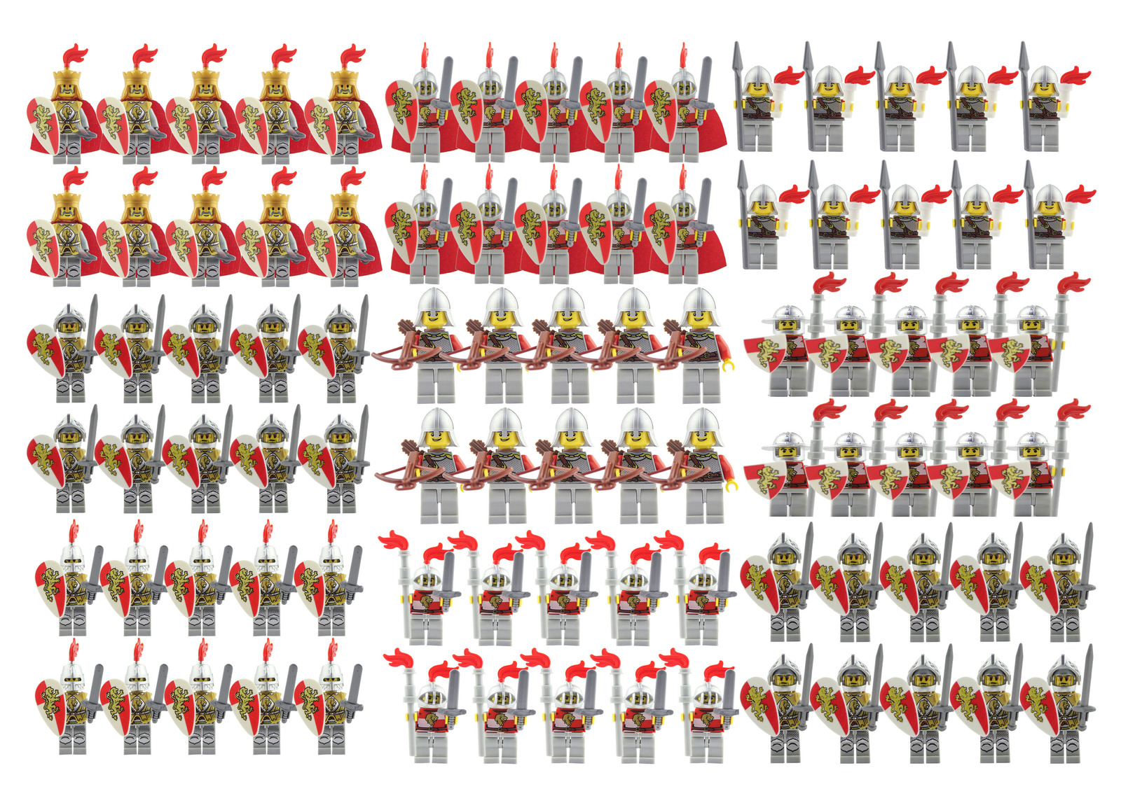 80pcs Medieval Castle Red Lion Knights Collection Minifigures for Collectors