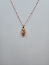 3-Stone Oval Light Champagne CZ Pendant and Chain, Rose Gold Plated - $23.95