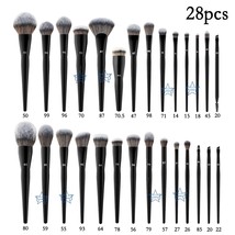 3-28Pcs Black Makeup Brushes Set Professional  Hair Brushes Kit Foundation Powde - £54.89 GBP