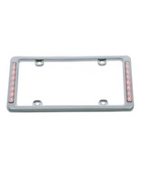 Chrome Plastic License Plate Frame Red LED Brake Light Car Truck Ford Chevy - $26.86