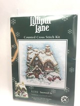 Anchor Lilliput Lane Snowed In Counted Cross Stitch Picture Kit LL312 Vtg - $34.21