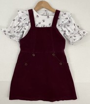 Janie and Jack Girl&#39;s 6 Equestrian Berry Corduroy Jumper Dress &amp; Ruffle Top Set - £17.93 GBP