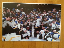 2019 Stanley Cup ST LOUIS BLUES Team Trophy Huddle Poster 11 X 17 - £14.74 GBP