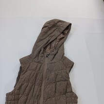 Be By Blanc Noir Vest Hooded Women's M Brown Quilted Full Zip Pockets Insulated image 12
