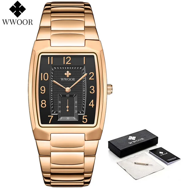 Fashion Men Watch  Luxury  Square Watches For Men stainless steel Waterproof Qua - £26.34 GBP