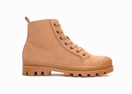 Vegane Hig-Top Sneaker Knöchel Stiefel gefüttert aus Mikrofasern rmit Schnürung - £74.49 GBP