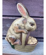 WALNUT RIDGE PRIMITIVES BUNNY RABBIT &amp; EGG BASKET 7.5&quot; FIGURE EASTER 1992 - $59.35