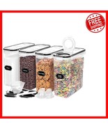 4-Pack Airtight Cereal Containers [4L] with Pour Spouts &amp; Labels for Kit... - $645.29 MXN