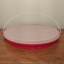 Vintage Tupperware Red Party Susan 405-9 Divided Try With Sheer Lid 224-5 - $11.95