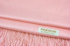 Pink Pashmina Womens Solid 78x28 Silky Shawl Wrap Wool Feel Blend Scarf - £14.09 GBP