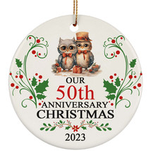 50th Anniversary Christmas 2023 Ornament Gift 50 Years Together Cute Owl Couple - £11.83 GBP