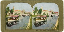 c1900&#39;s Color Around the World Stereoview West Lagoon World&#39;s Fair St. Louis - £7.46 GBP