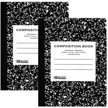 Composition Book, College Ruled, 100 ct., 7-1/2 x 9-3/4 in. | Black Marble  - £13.29 GBP+