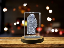 LED Base included | St. Joseph | A Guardian of Faith | Religious 3D Engraved Cry - $39.99+