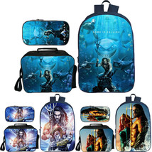 Aquaman Backpack Students School Bag Pencil Case Kids Lunch Bag Cooler B... - £35.11 GBP