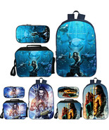 Aquaman Backpack Students School Bag Pencil Case Kids Lunch Bag Cooler B... - £34.59 GBP