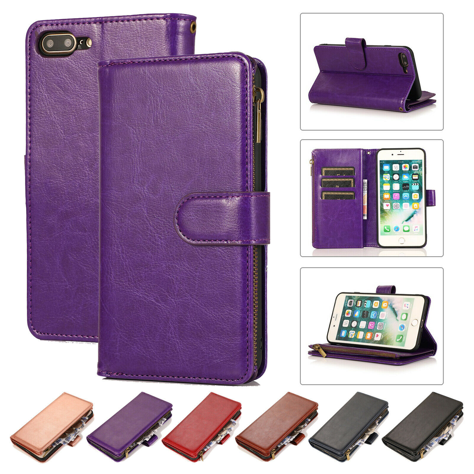 For Samsung Galaxy A01/A11/A51/A71 Leather Flip Zipper Wallet Case Stand Cover