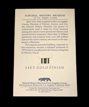 Vintage 1989 Natural History Museum LA 24KT Gold Bookmark w/ Card & Info image 7