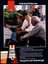 1985 Michelob Light Beer Vintage Print Ad Professional Fisherman Wall Art Decor - £8.25 GBP