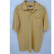 Greg Norman Polo Shirt Mens Medium Yellow Short Sleeve Golf Sportswear P... - $9.50