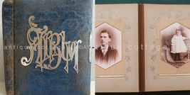 Antique Velvet Photo Album Ornate Clasp Clean Reading Pa Cabinet Photos - £137.29 GBP