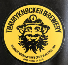 TOMMYKNOCKER BREWERY CIRCLE promo YELLOW LOGO STICKER decal craft beer b... - £4.50 GBP
