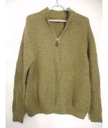 Tasso Elba Size L1/2 Zip style 100% cotton Green / Brown sweater - $26.39