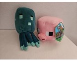 Minecraft Glow Squid Pig Plush Stuffed Animal Lot Game Characters Toys - $17.79