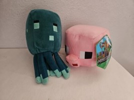 Minecraft Glow Squid Pig Plush Stuffed Animal Lot Game Characters Toys - £14.22 GBP