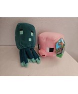 Minecraft Glow Squid Pig Plush Stuffed Animal Lot Game Characters Toys - £11.95 GBP