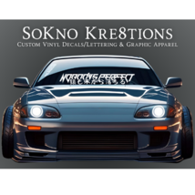Nobody&#39;s Perfect Custom Windshield Banner | JDM | KDM | Tuner | Kanji | ... - $92.66 MXN+